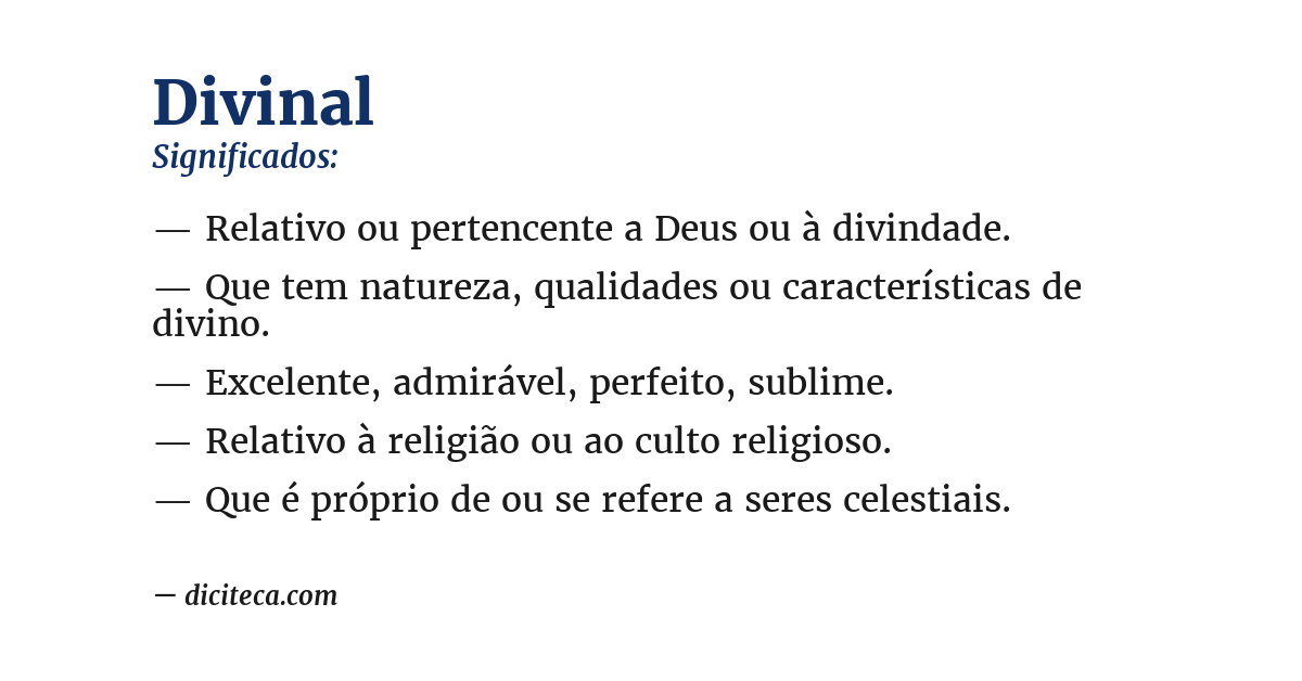 Significado de divinal