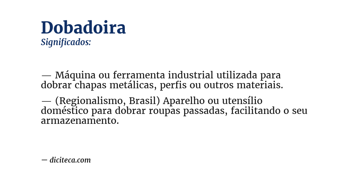 Significado de dobadoira