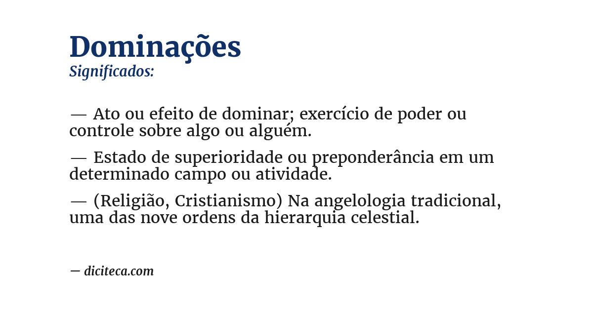 Significado de dominações