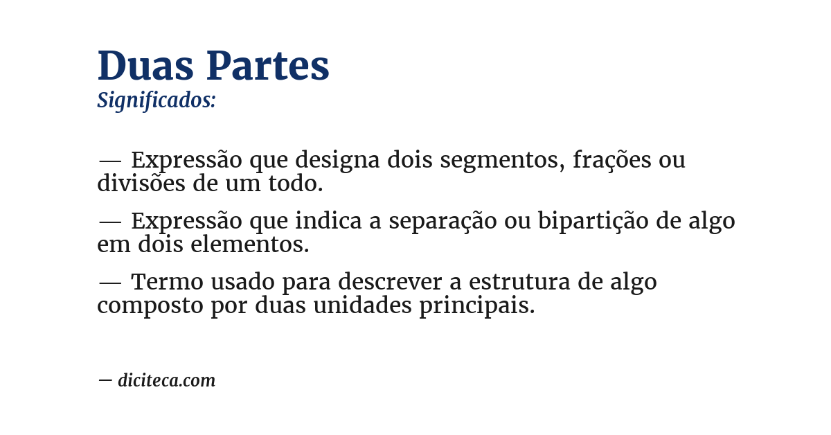 Significado de duas partes