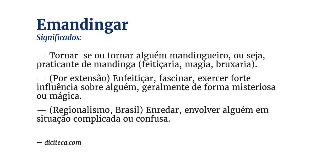 Significado de emandingar