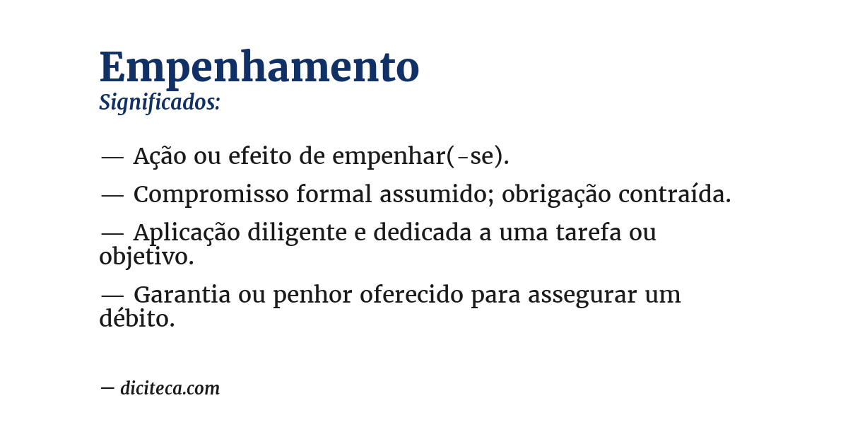 Significado de empenhamento