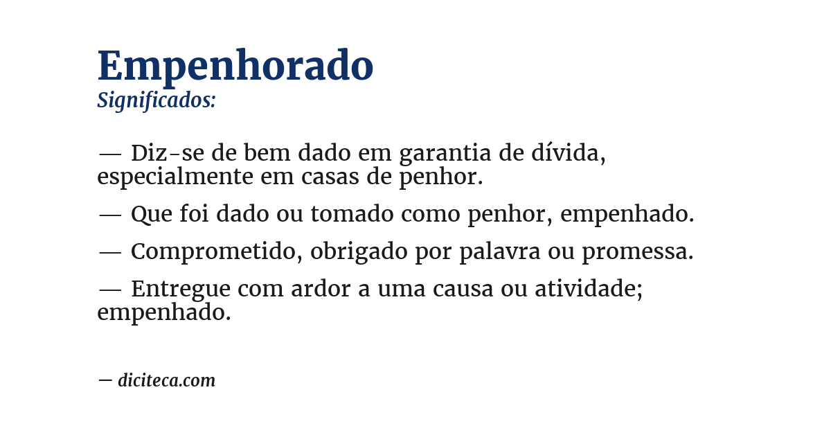 Significado de empenhorado