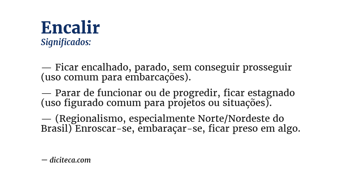 Significado de encalir