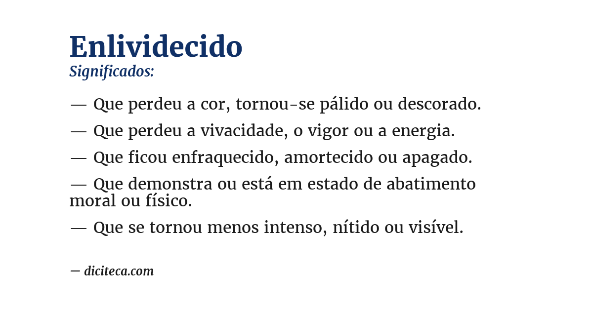 Significado de enlividecido