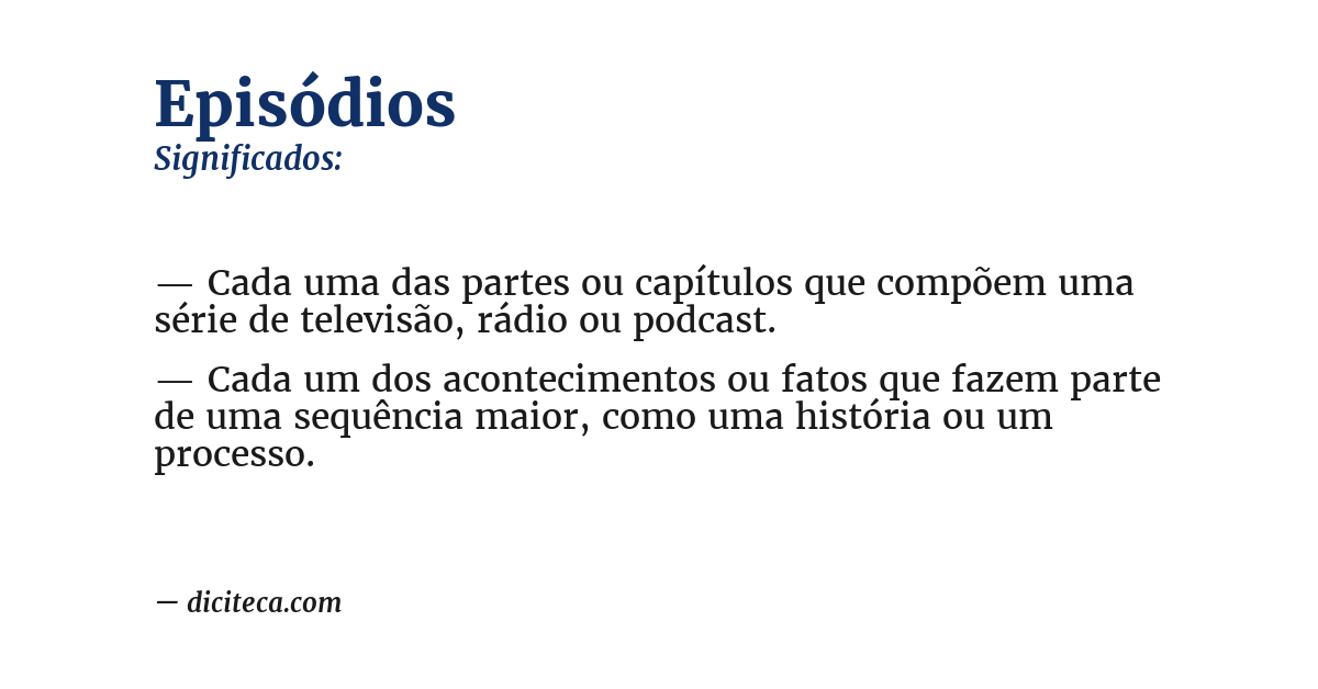 Significado de episódios