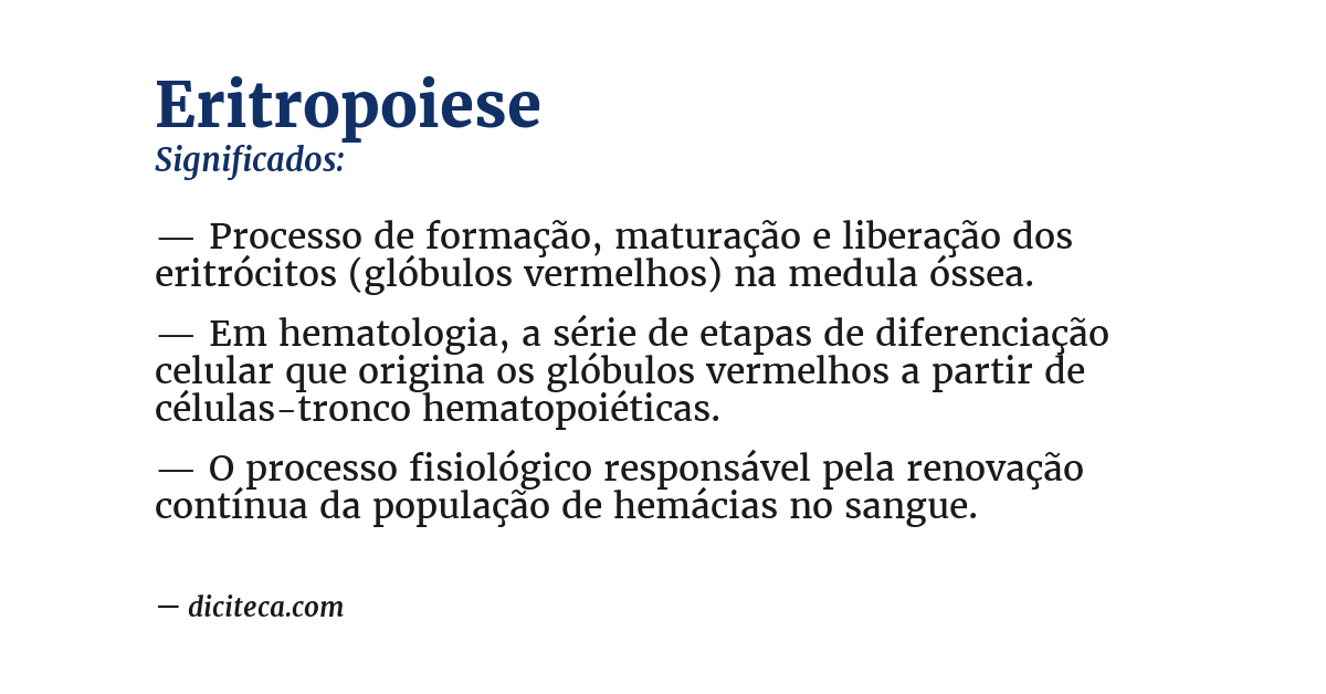 Significado de eritropoiese