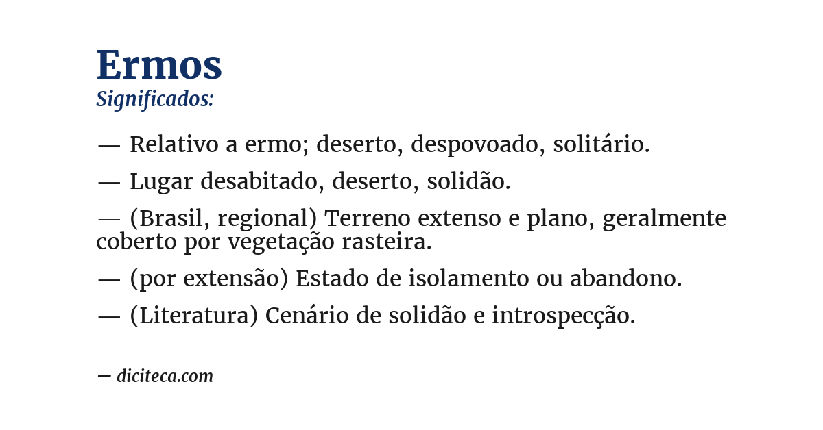 Significado de ermos