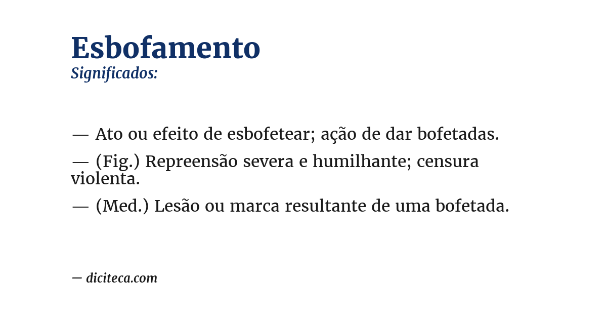 Significado de esbofamento