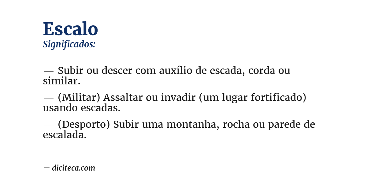 Significado de escalo