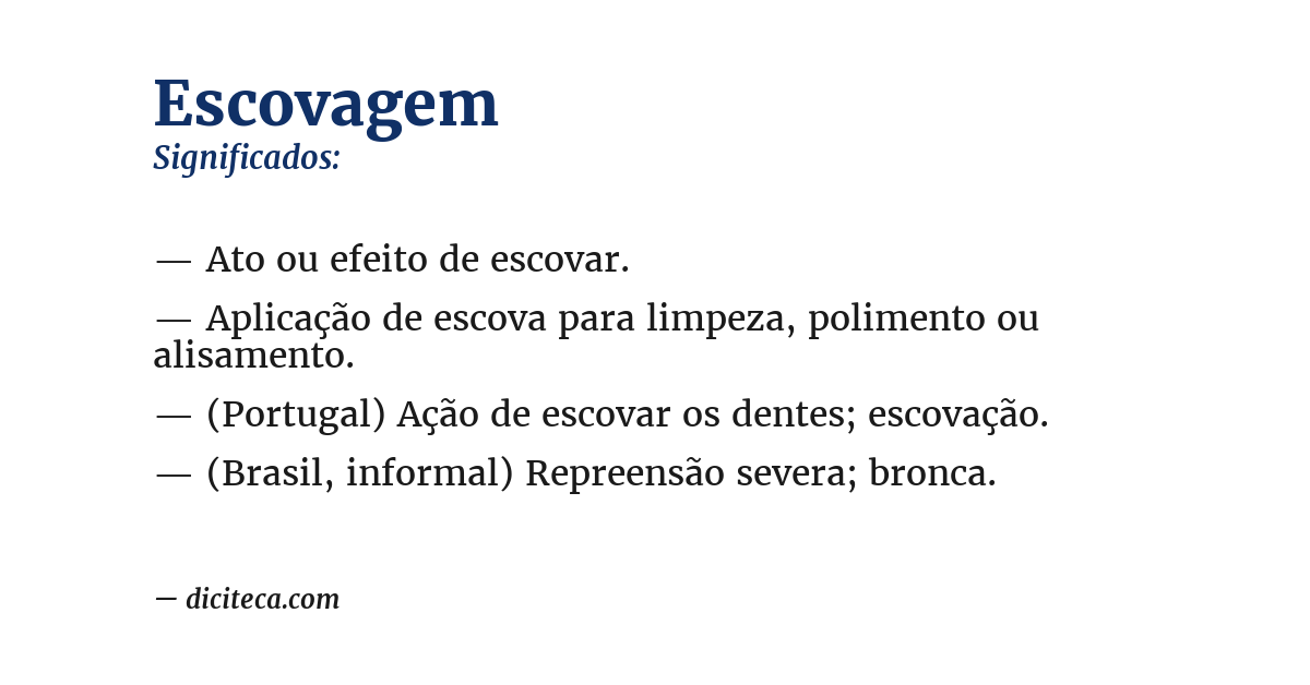 Significado de escovagem