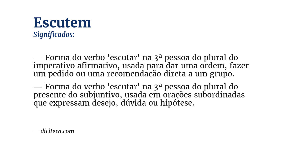 Significado de escutem