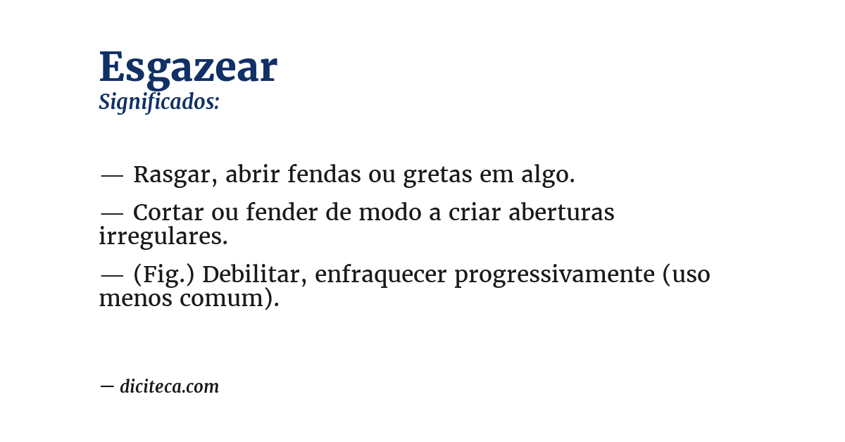 Significado de esgazear