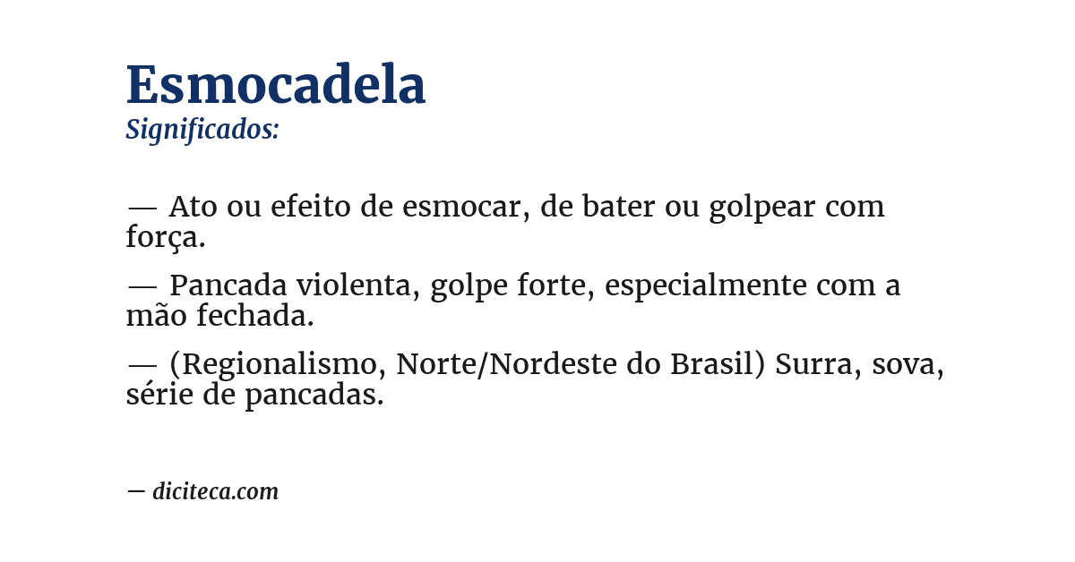 Significado de esmocadela