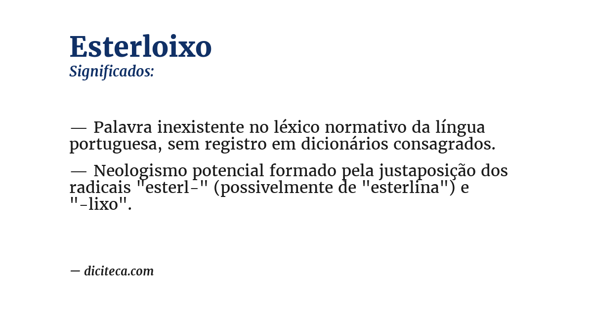 Significado de esterloixo