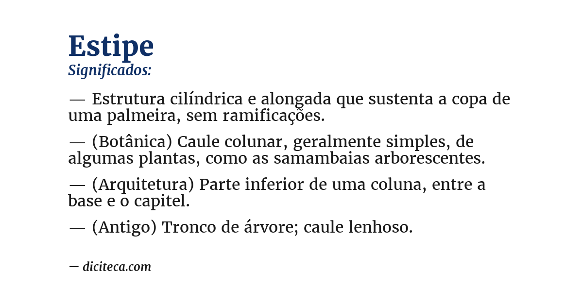 Significado de estipe