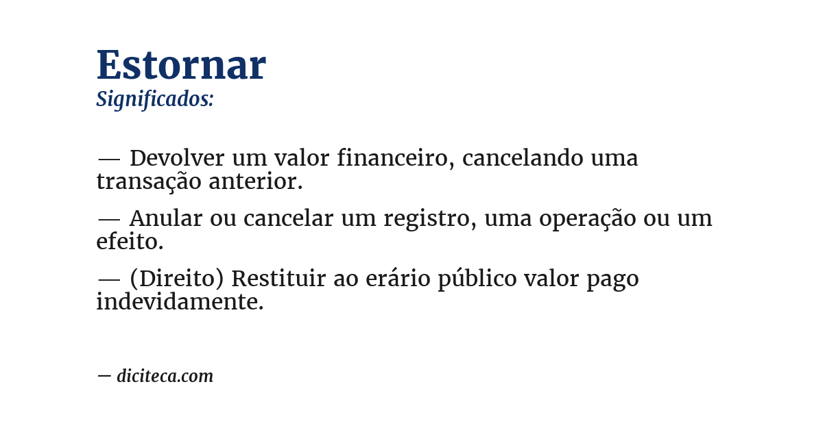 Significado de estornar