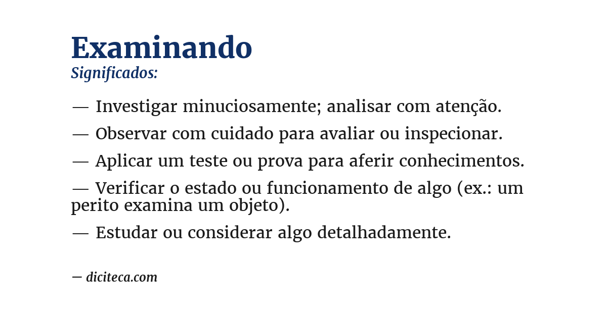 Significado de examinando