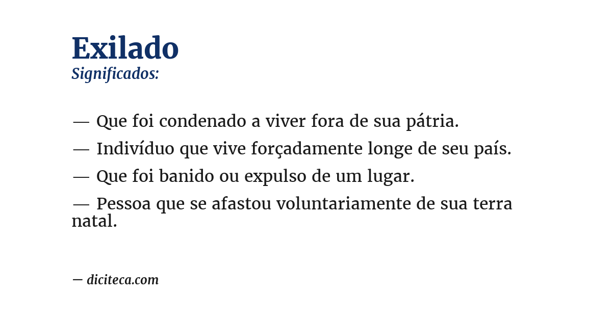 Significado de exilado