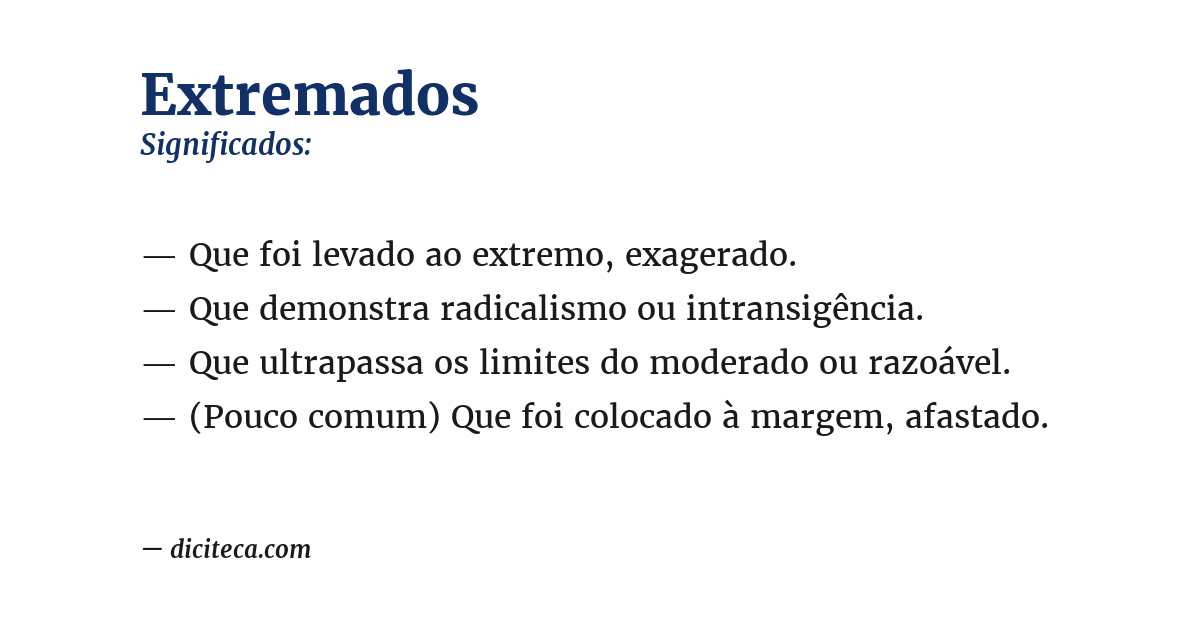 Significado de extremados