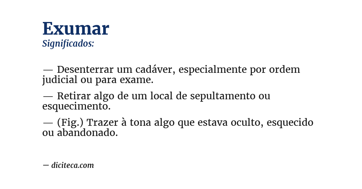 Significado de exumar
