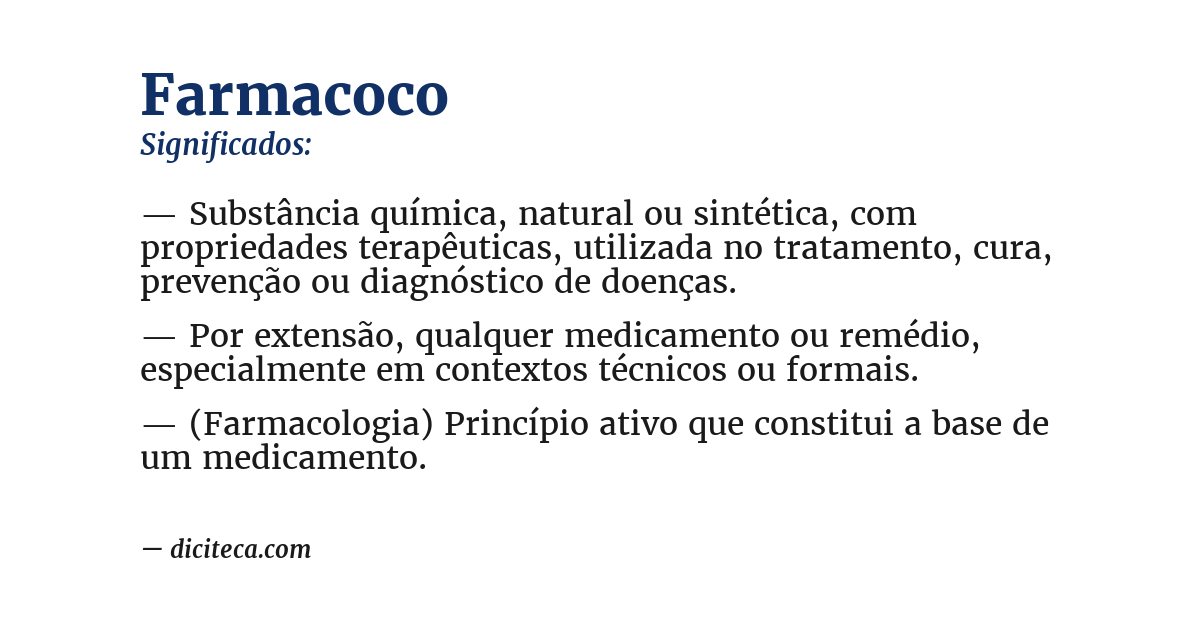 Significado de farmacoco