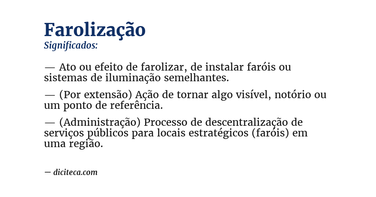 Significado de farolização