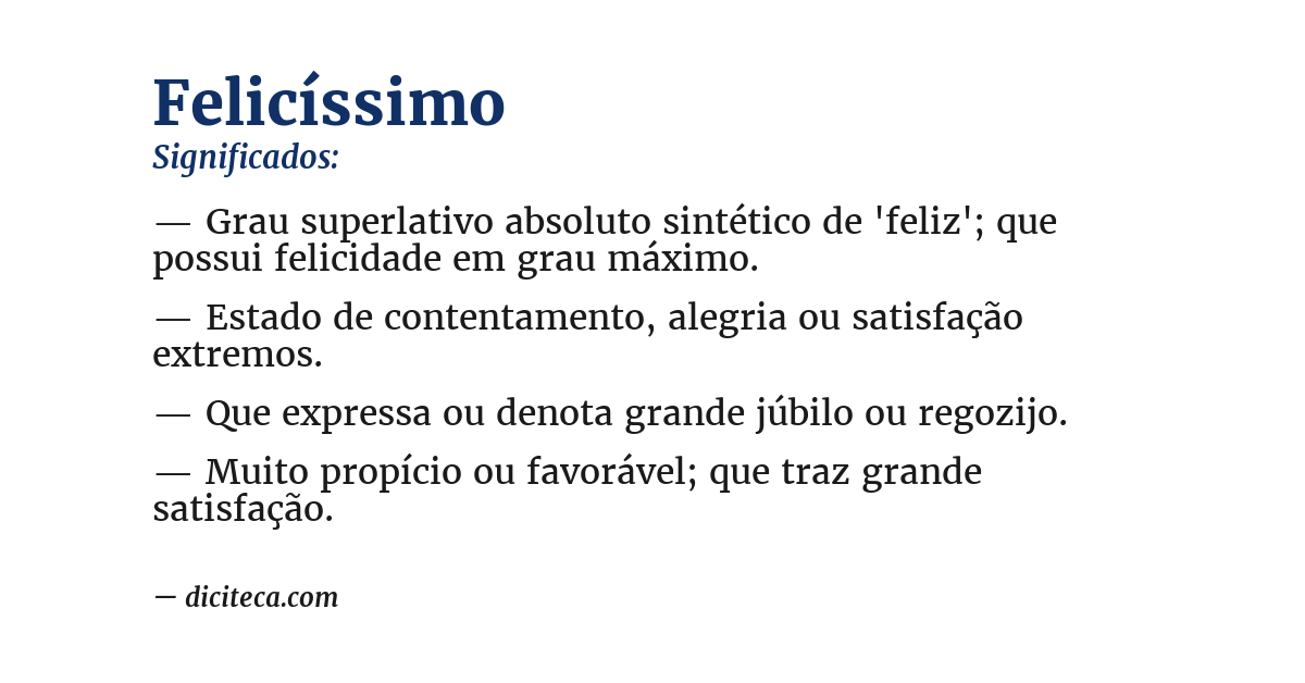 Significado de felicíssimo