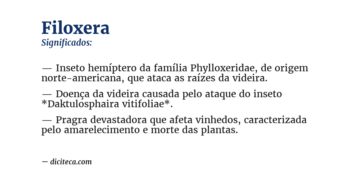 Significado de filoxera