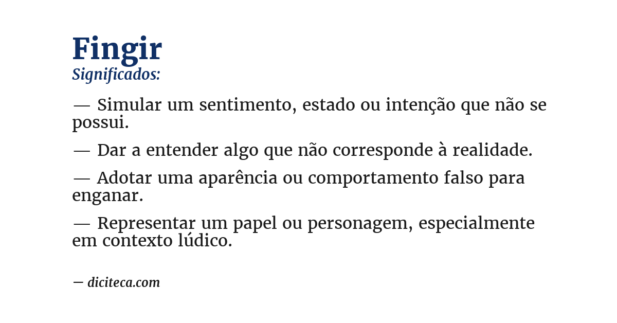 Significado de fingir