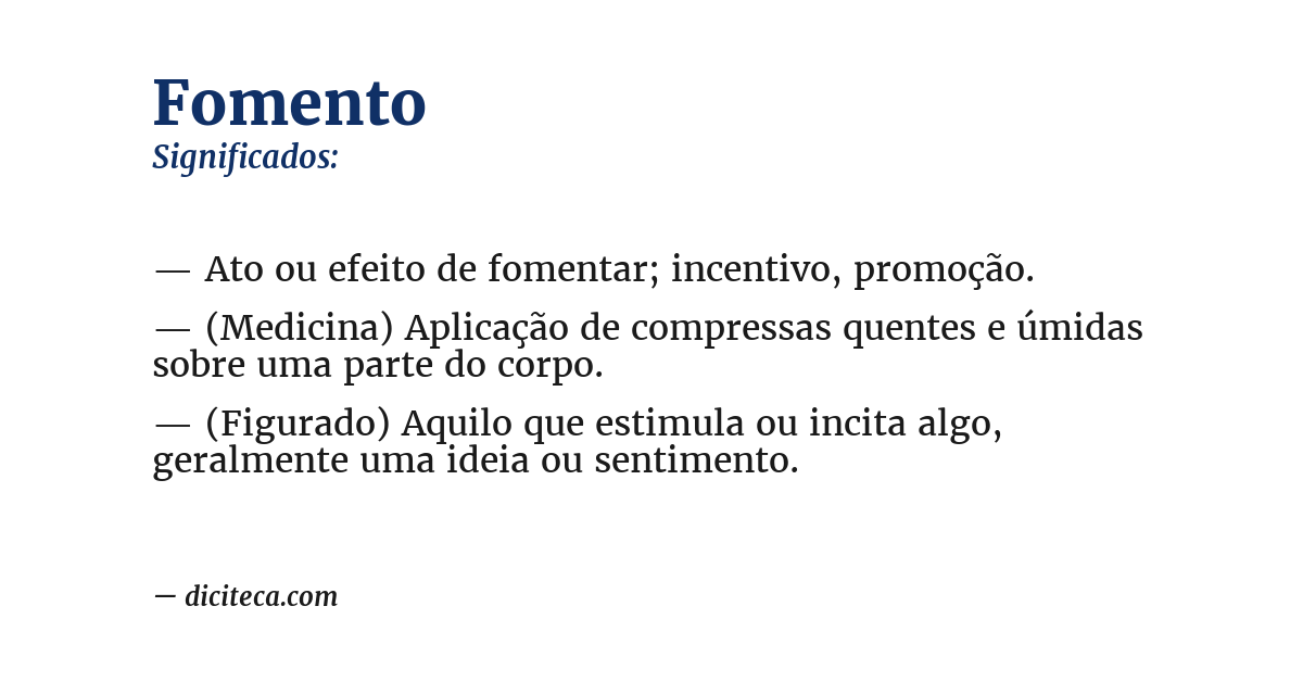 Significado de fomento