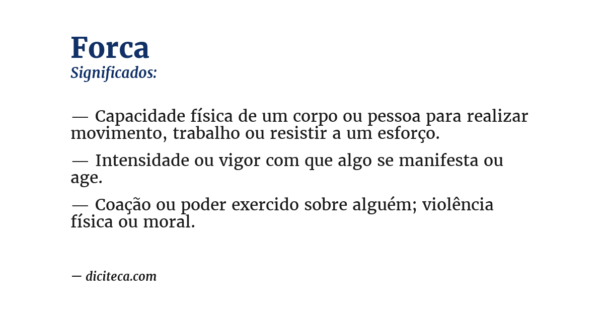 Significado de forca