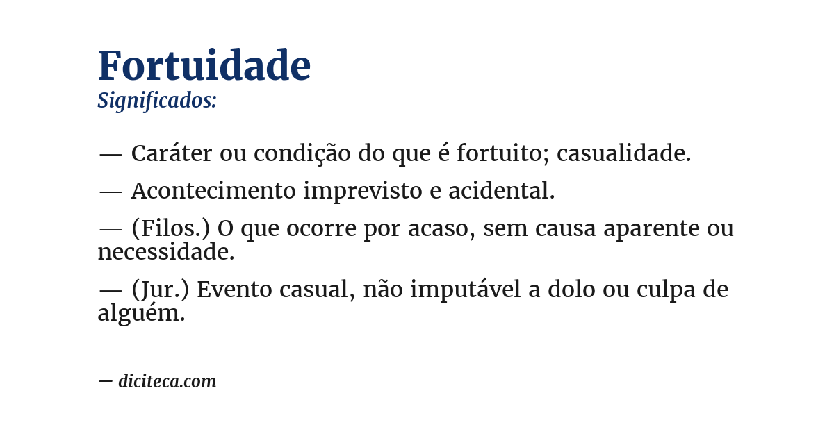 Significado de fortuidade
