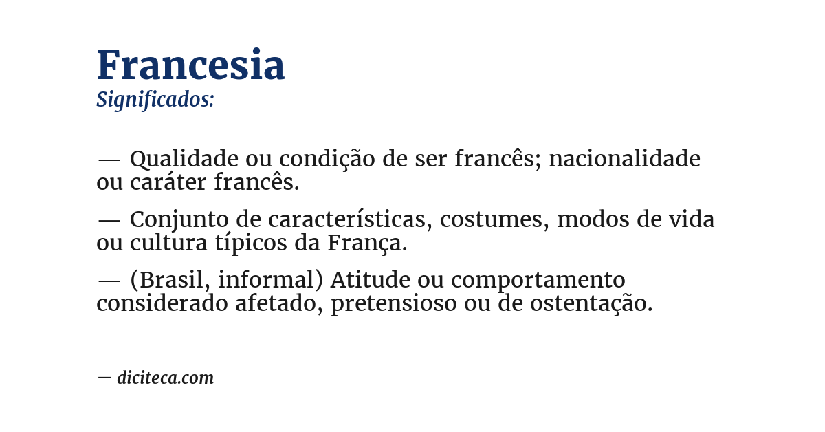 Significado de francesia