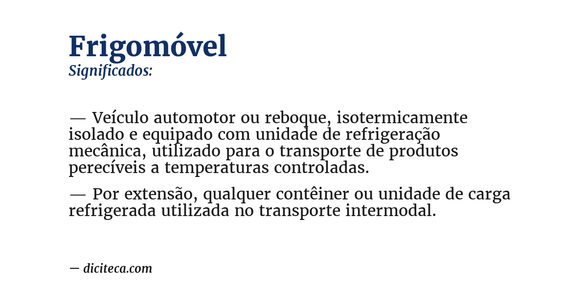 Significado de frigomóvel