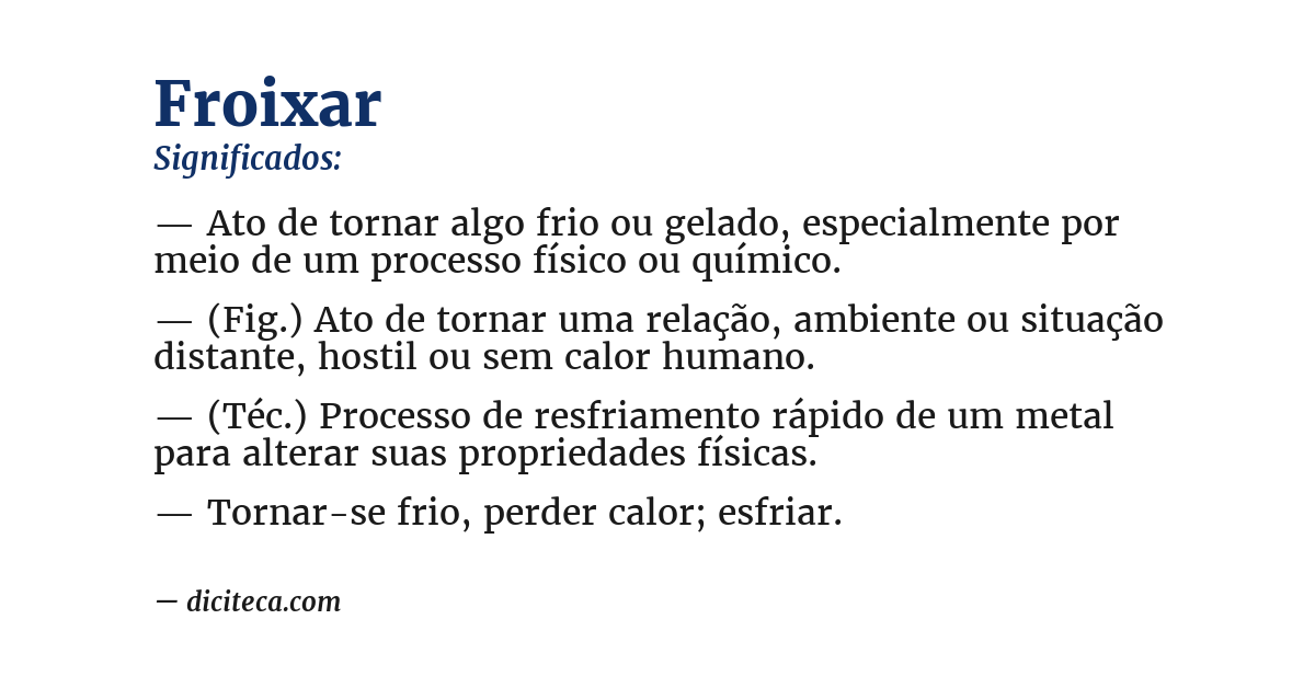 Significado de froixar