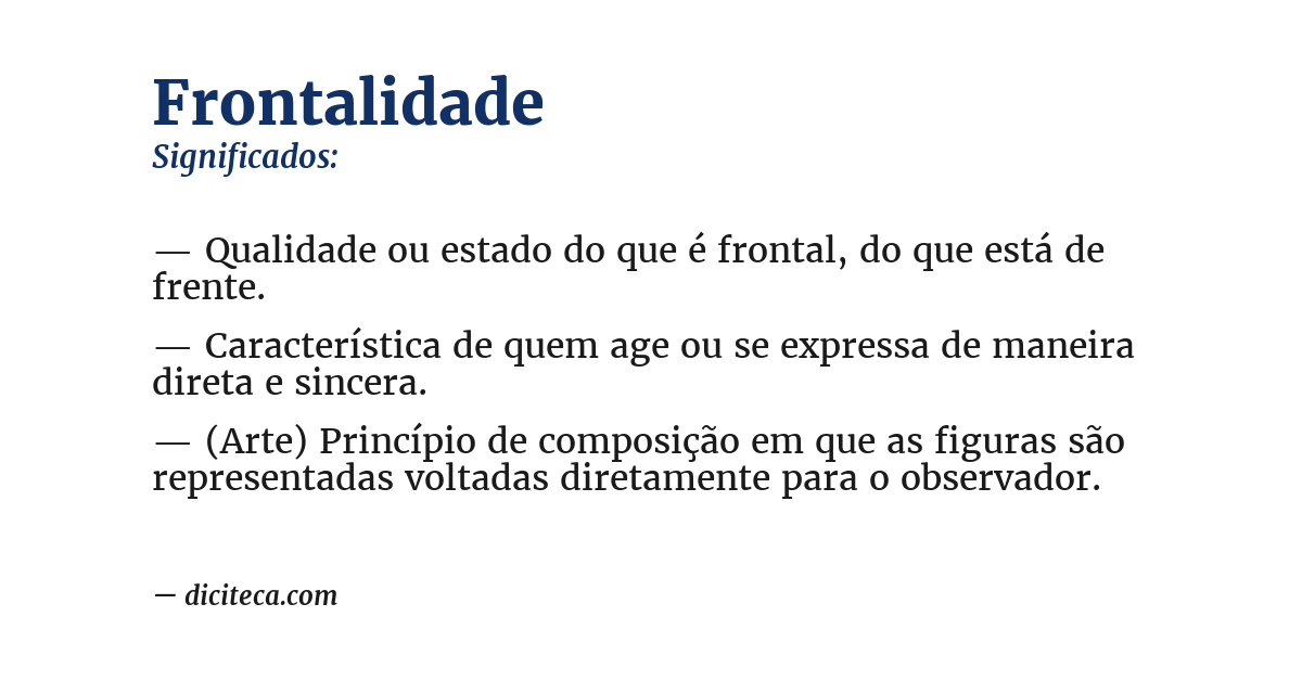 Significado de frontalidade