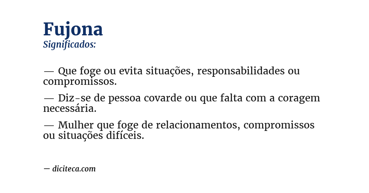 Significado de fujona