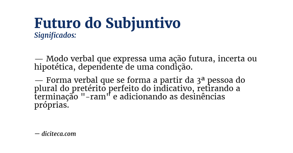 Significado de futuro do subjuntivo