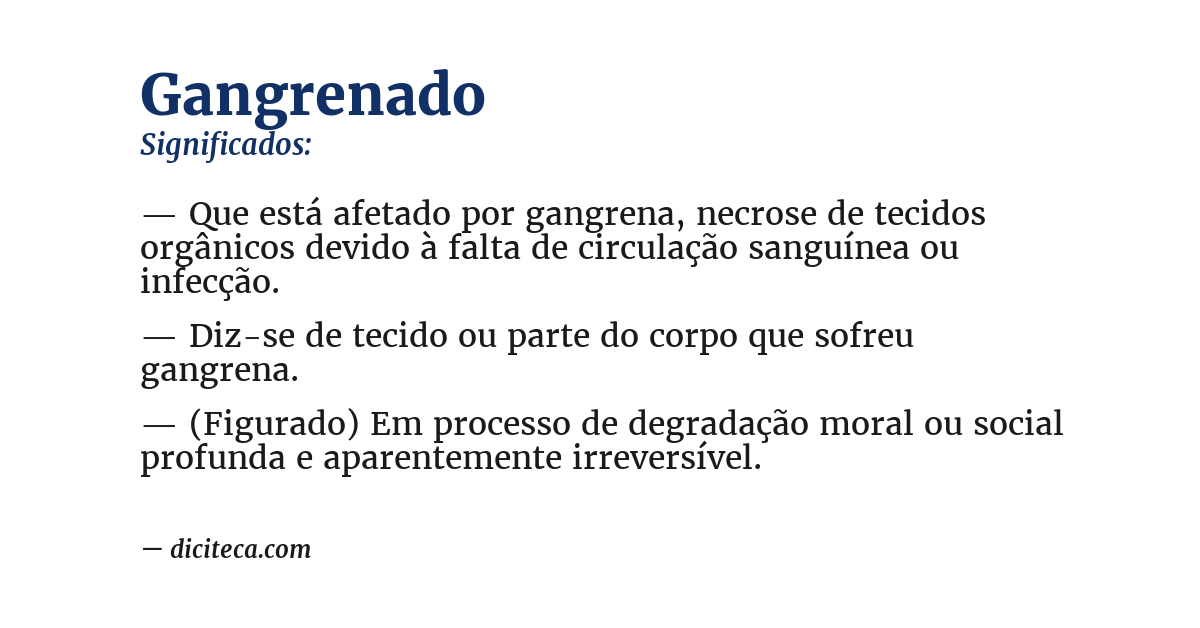 Significado de gangrenado