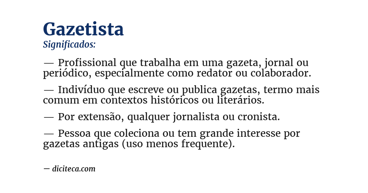 Significado de gazetista