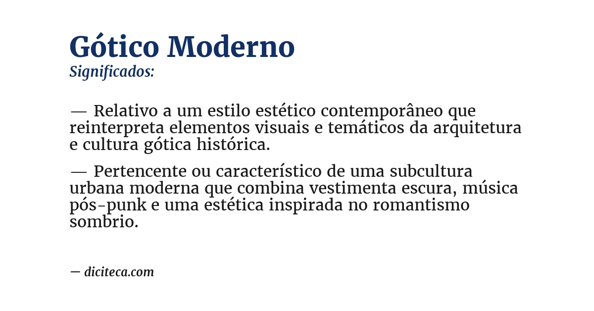 Significado de gótico moderno