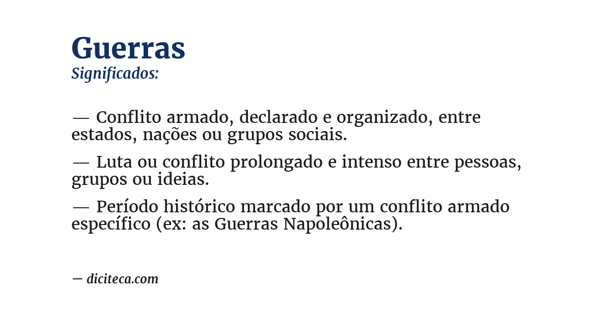 Significado de guerras