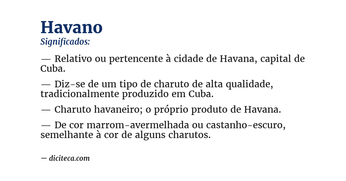 Significado de havano