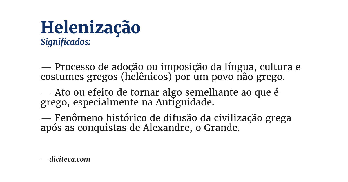 Significado de helenização