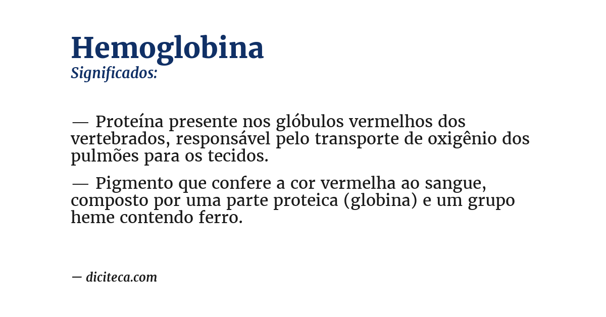 Significado de hemoglobina