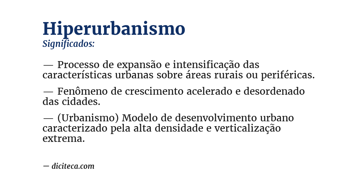 Significado de hiperurbanismo