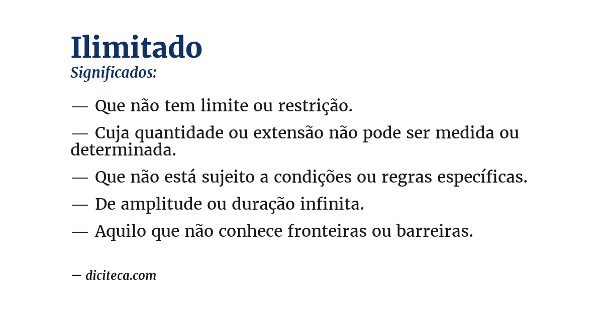 Significado de ilimitado