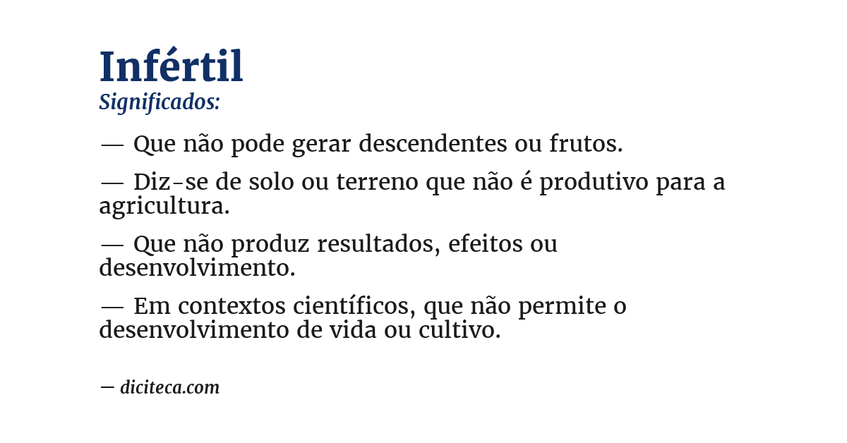 Significado de infértil