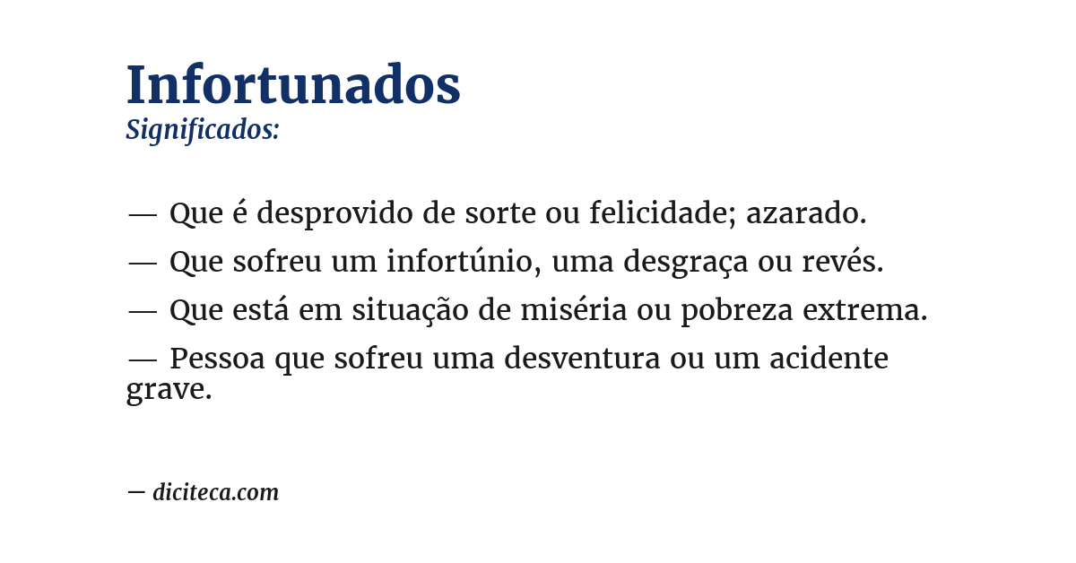 Significado de infortunados